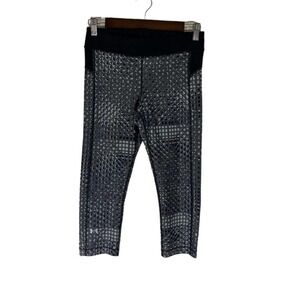 Under Armour Geometric Compression Leggings Women’s Gray Black White Medium